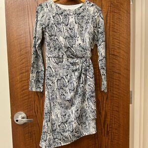 Julia Jordan‎ Black And White Snakeskin Print Asymmetrical Mini Dress